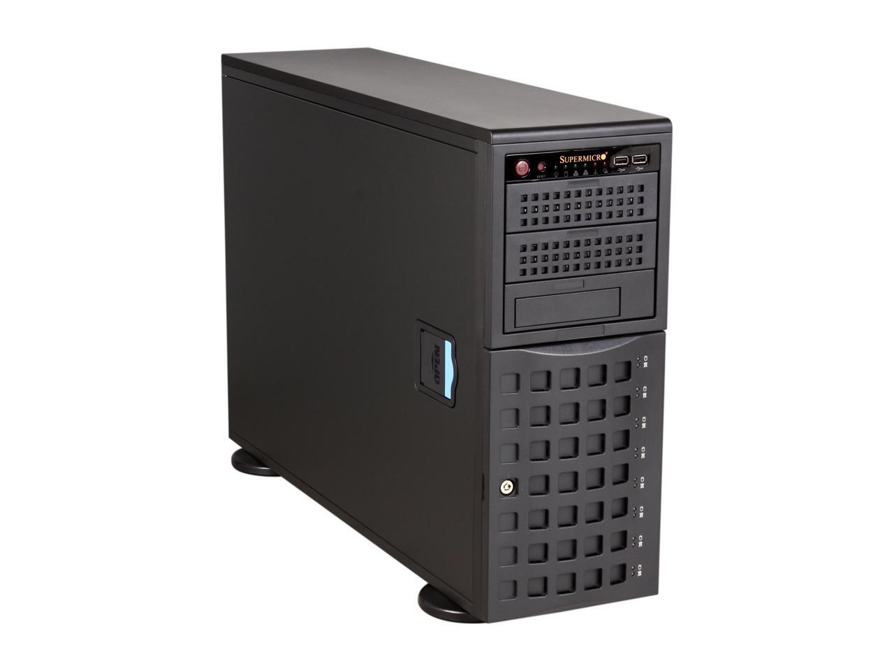 Supermicro SC745TQ-R800, 4U/tower eATX13, 8x sATA/SAS, 2x 800W, black