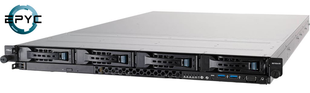 AMD Dual EPYC 7002 (Rome), ASUS 1U rack szerver