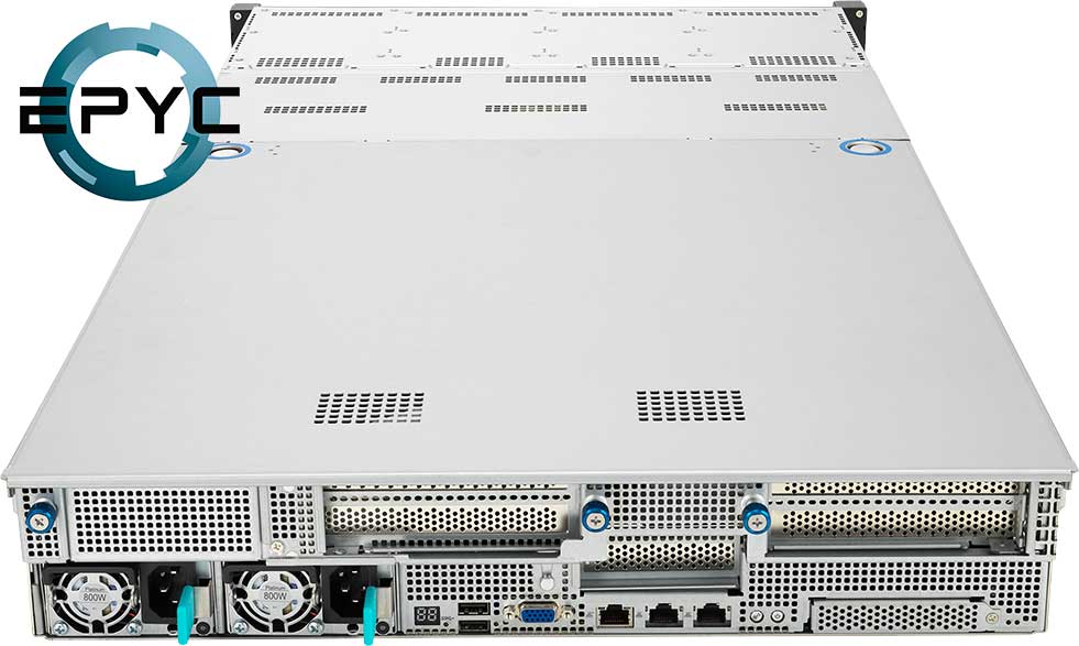 ASUS RS520-E11-RS24U, ASUS 2u rack szerver, egyutas, back