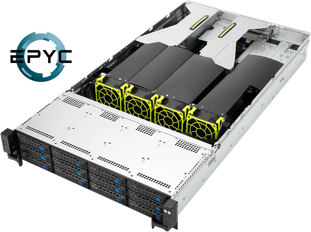 ASUS RS520-E11-RS12U egyutas rack szerver, top