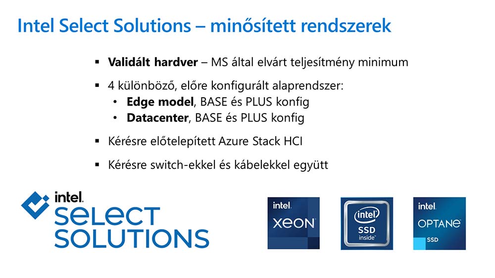 Azure Stack HCI és Intel Select Solutions - garantált kompatibilitás és teljesítmény