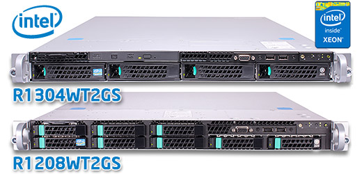 Intel R1304WT2GS és R1208WT2GS 1U rack szerver