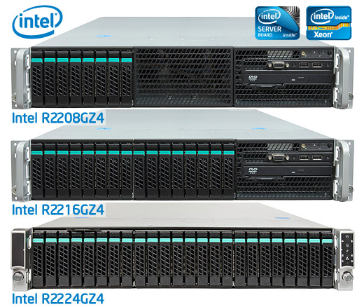 Intel R2208GZ4 és R2224GZ4 2U rack szerver