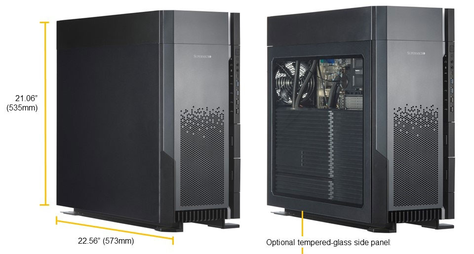 Supermicro AS-5014A-TT workstation angle view